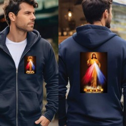 JEZU UFAM TOBIE - BLUZA ROZPINANA GRANATOWA